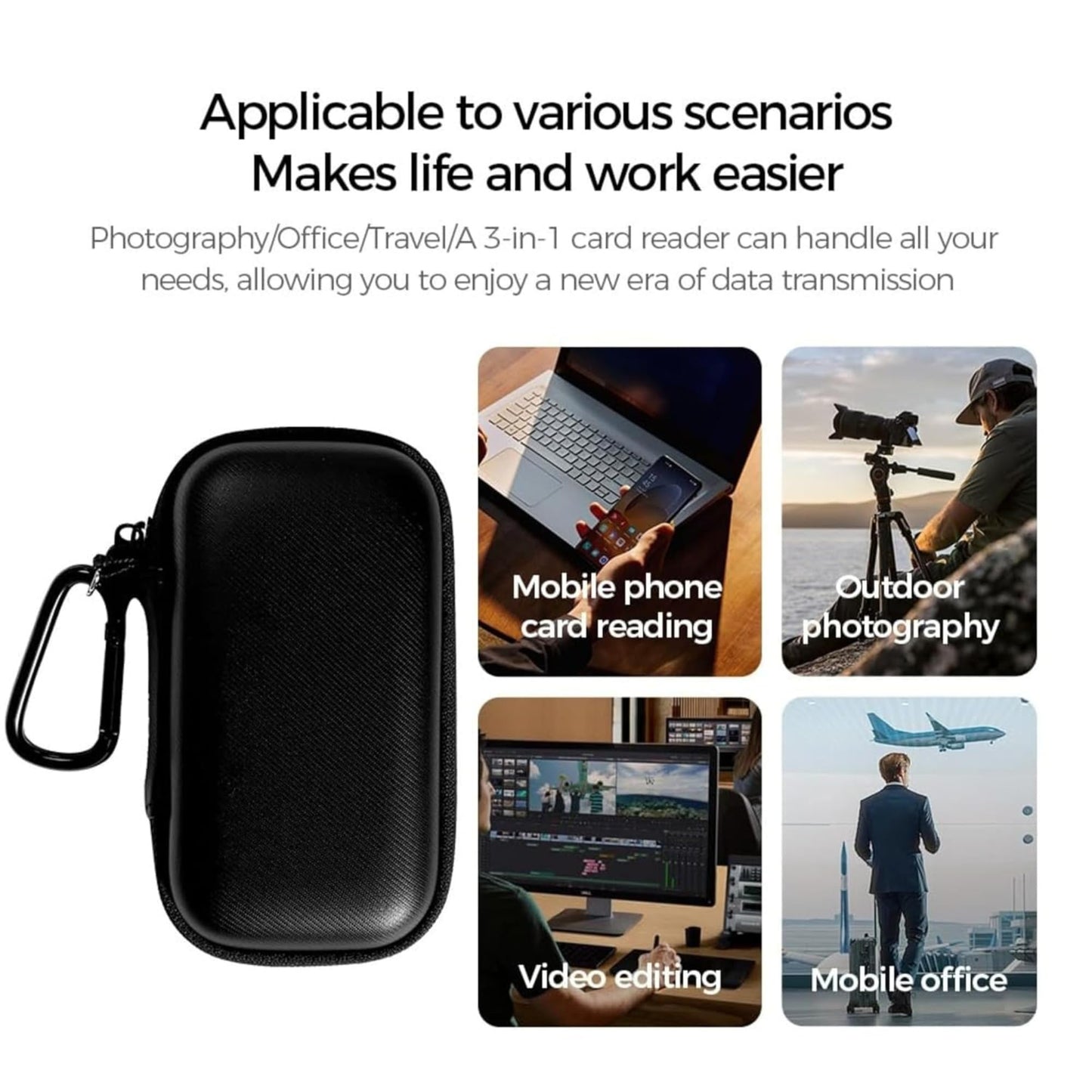 Ekoomar 5-in-1 Adapter Kit - USB Multi Charging Cable Converter C to Lightning / 3.5- to Lightning - 480Mbps Data Transfer - SIM Ejector & Port…