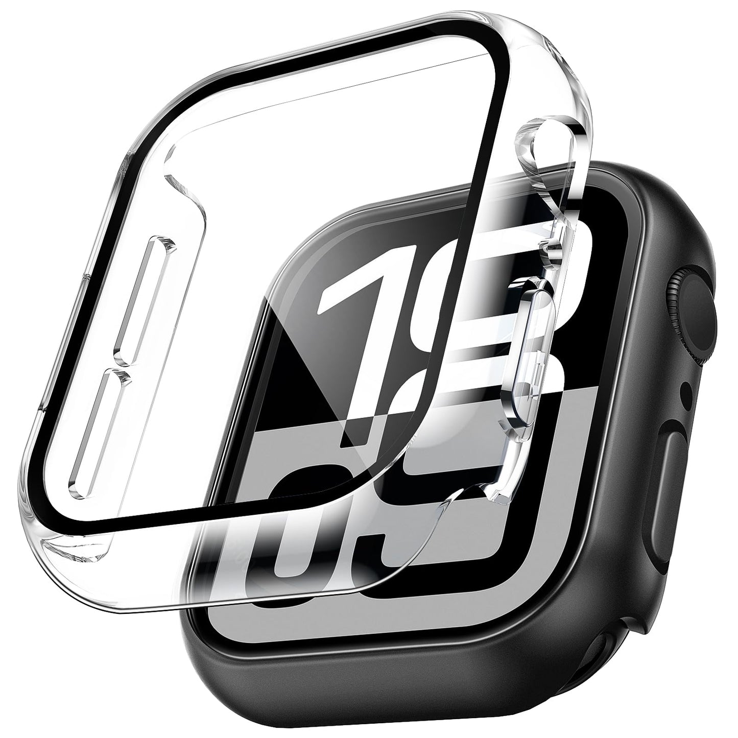 TAURI 2 Pack Hard Case for Apple Watch Series 10 (2024) 46mm, with PC Tempered Glass Screen Protector, [Scristant Resistant], [Overall Protection]