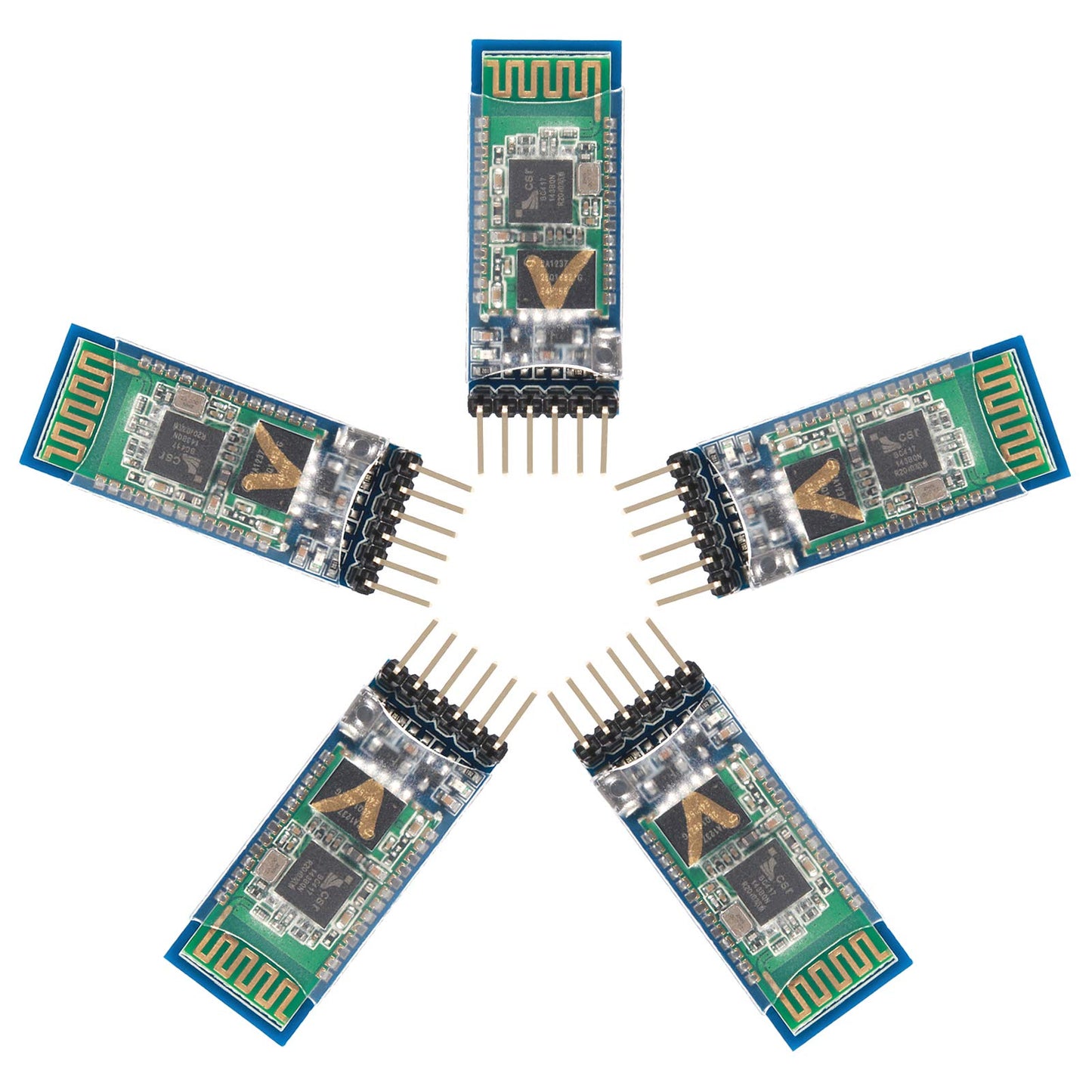 10PCS HC-05 Wireless Bluetooth Receiver RF Serial Transceiver Module Master Slave Integrated Bluetooth Module 6 Pin Wireless Serial Port Communication