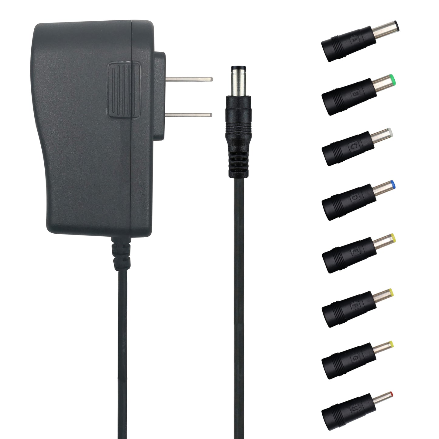 EIKS DC 5V 1A/1000mA Power Supply Adapter with Replacement 8 Plugs for USB Hub TV Box Camera Speaker