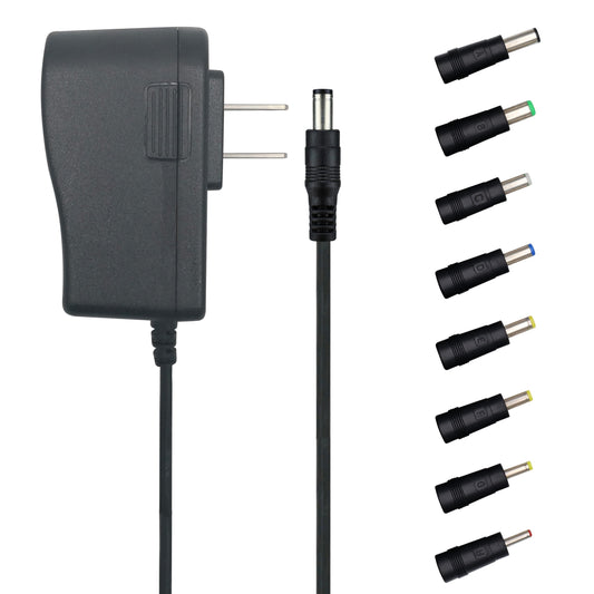 EIKS DC 5V 1A/1000mA Power Supply Adapter with Replacement 8 Plugs for USB Hub TV Box Camera Speaker
