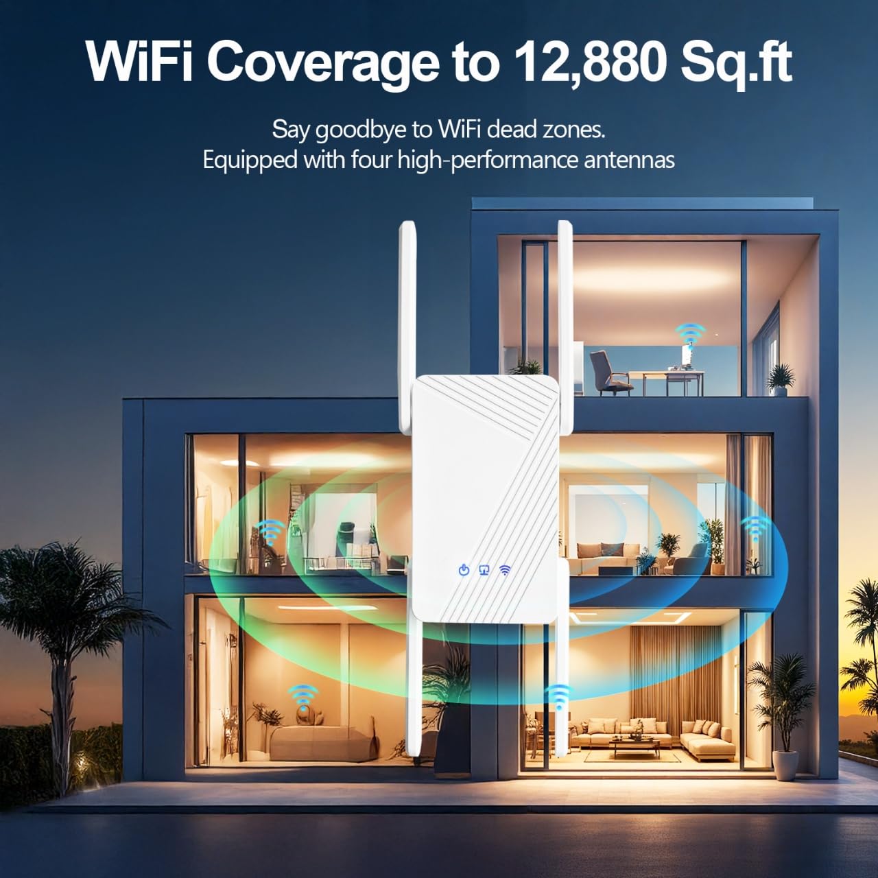 Foootcu BE3600 Wi-Fi 7 Range Extender RE223BE w/Ethernet Port | 3.6 Gbps Dual-Band Wireless Repeater | Internet Signal Booster for Home | Up to 2400