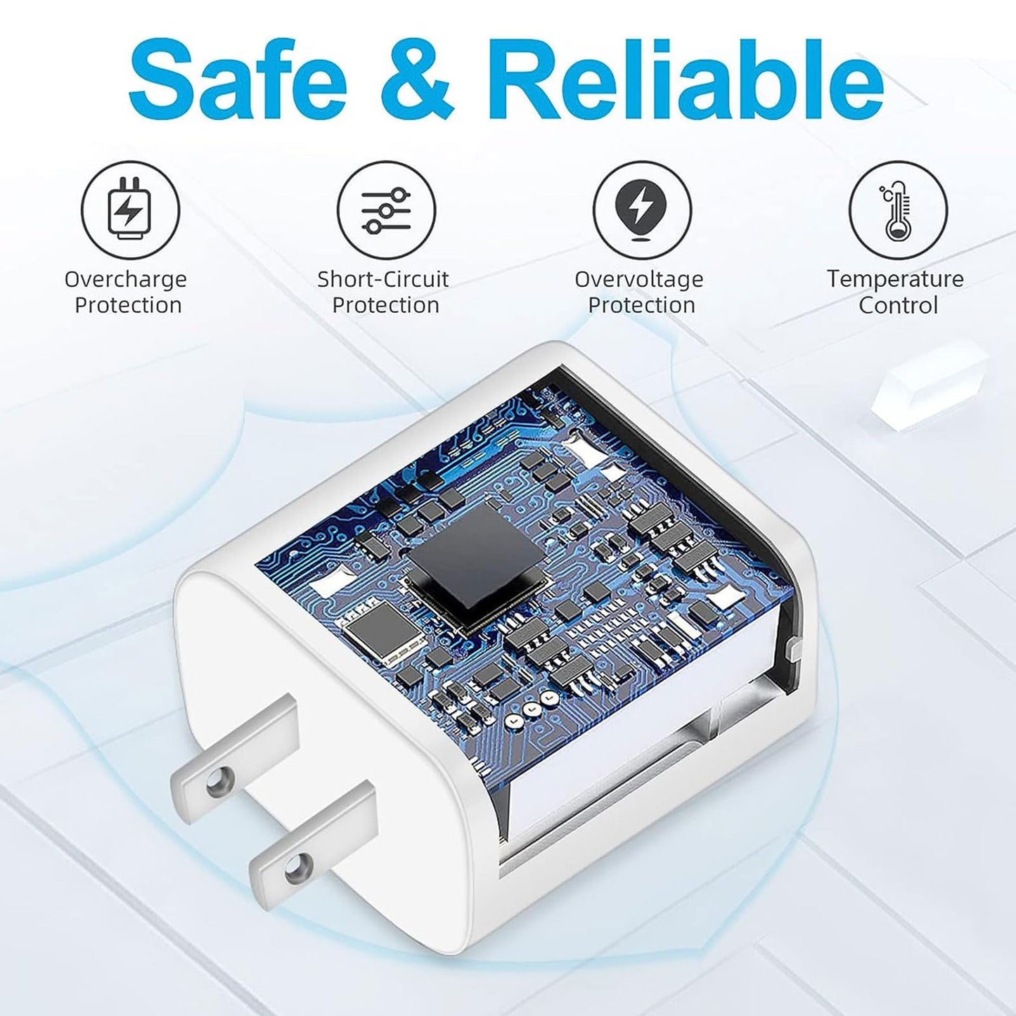 40W USB C Charger Block, 2-Pack Fast Charging Adapter with 4FT & 6FT Type C Cables(2 Each), PD 3.0 Wall Charger Plug Compatible with iPhone 17/17