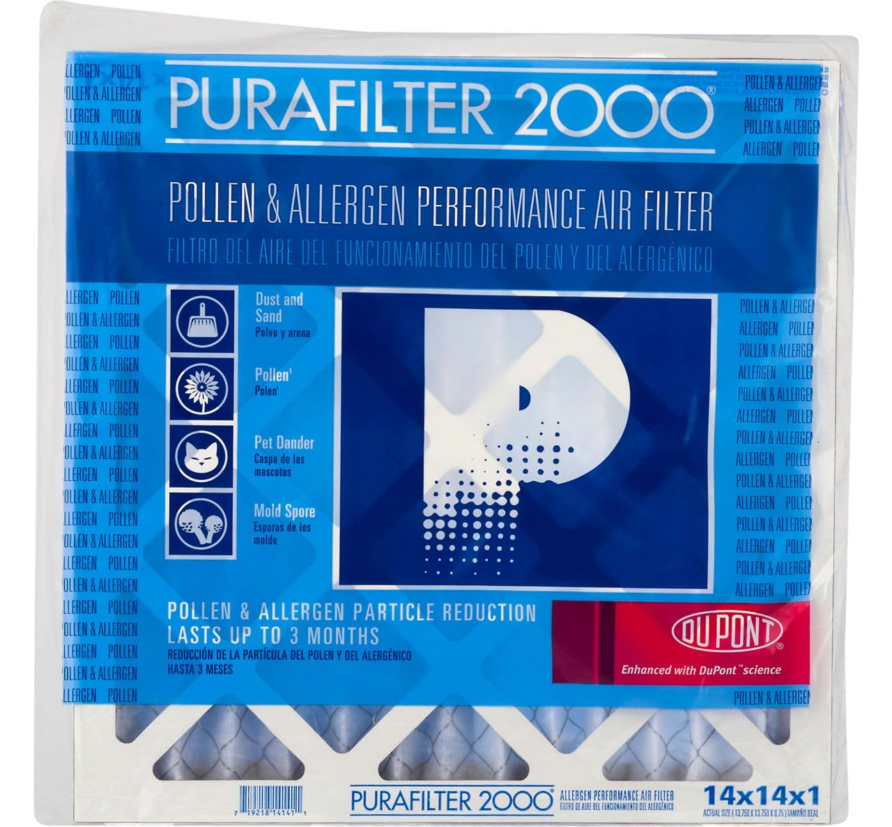 Purafilter 2000, Size 14X14X1 Air Filter