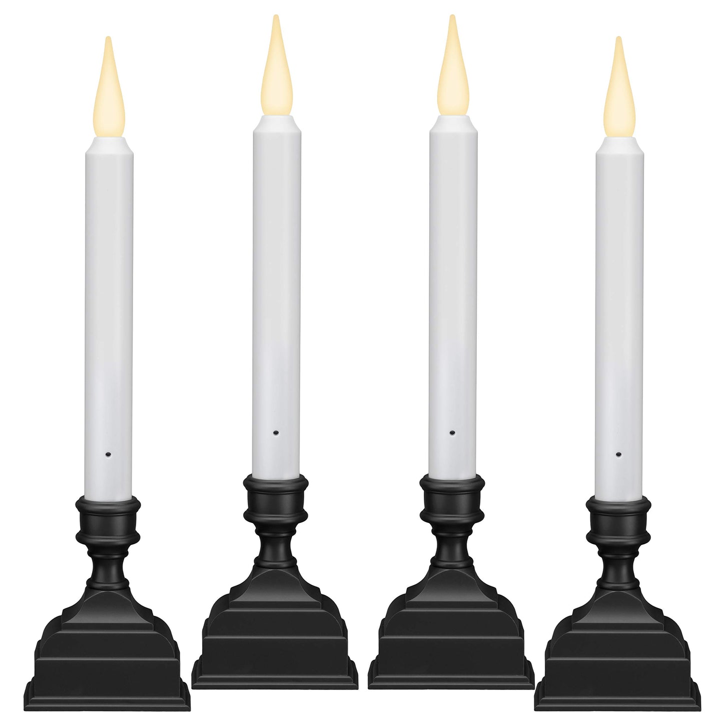 612 Vermont Battery Operated LED Window Candle with Sensor and 8 Hour Timer, Patented Dual LED Flicker Flame, VT-1620A-4 (Pack of 4, Antique Bronze)
