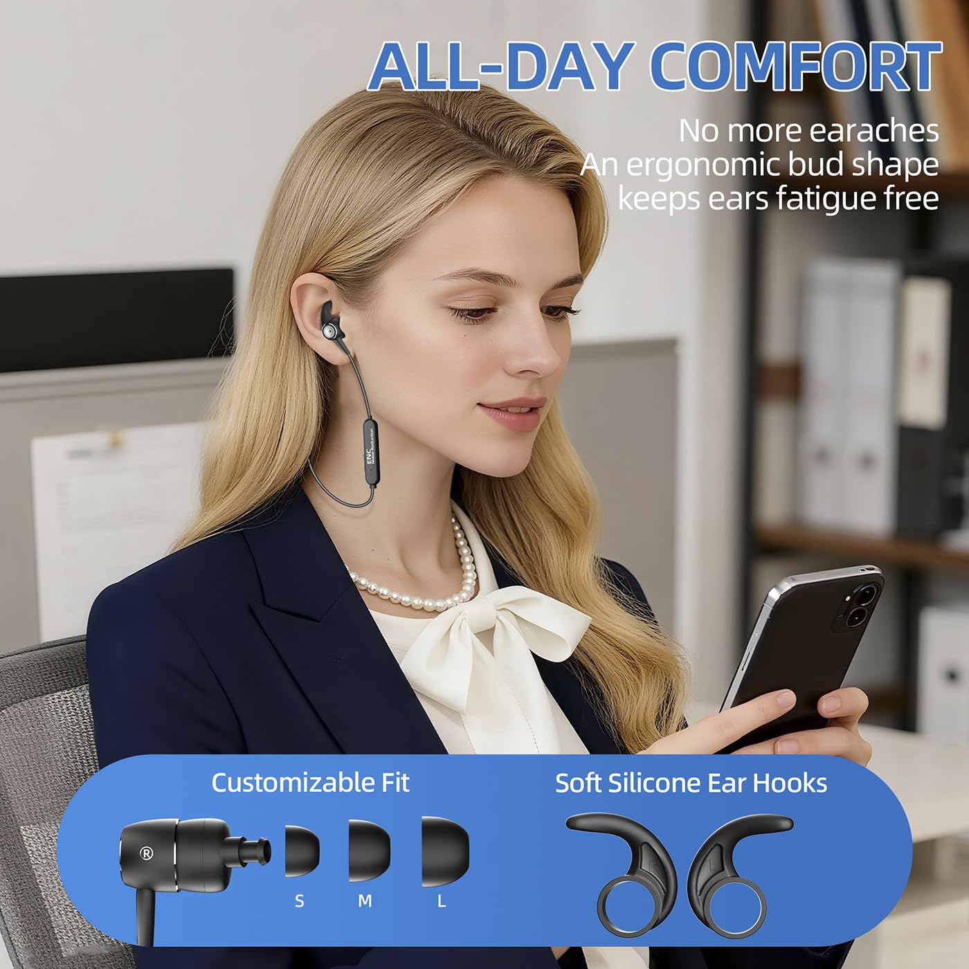 Neckband Earbuds Deep bass -ENC Noise-canceling,Magnetic Wireless Bluetooth Neckband Headphones In Ear Bass Boost with Mic call Noise Reduction,IPX4…
