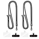 POHFP Phone Lanyard 2 Pack-2× Adjustable Neck Strap,4× Tether Tabs, Universal Cell Phone Multifuctional Patch Lanyards Compatible with Most