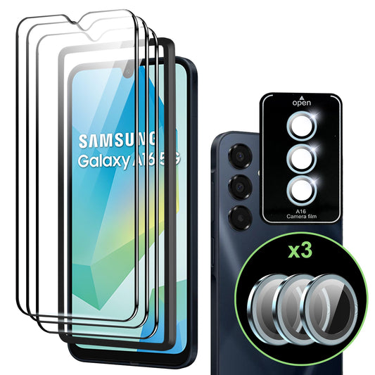 Suttkue for Samsung Galaxy A15 5G/4G Screen Protector with Camera Lens Protector, 9H Hardness Anti-Scratch Tempered Glass flim, Case