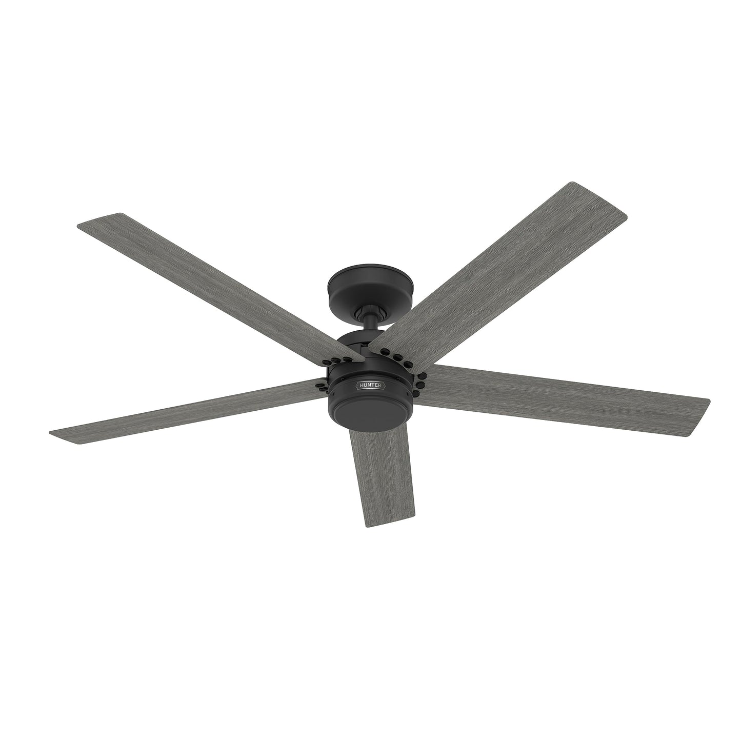 Hunter Fan 52 inch Ceiling Fan with No Light, Outdoor or Indoor Matte Black Ceiling Fan for Porch, Living Room, Office, Kitchen, Garage, 5 Blades