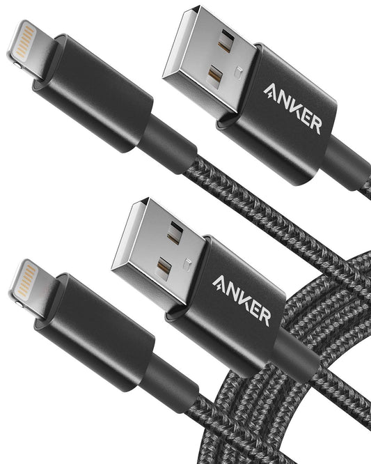 Anker 6 ft Premium Double-Braided Nylon Lightning Cable, Apple MFi Certified for iPhone Chargers, iPhone X/8/8 Plus/7/7 Plus/6/6 Plus/5s, iPad, iPad…
