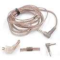 QZXYHYN 2Pin 0.75MM Oxygen-Free Copper Transparent Earphone Replacement Cable in-Ear Headphone Upgrade Cable for KZ ZS10 ZST ZSR ED12 EDX ES4 ES3…
