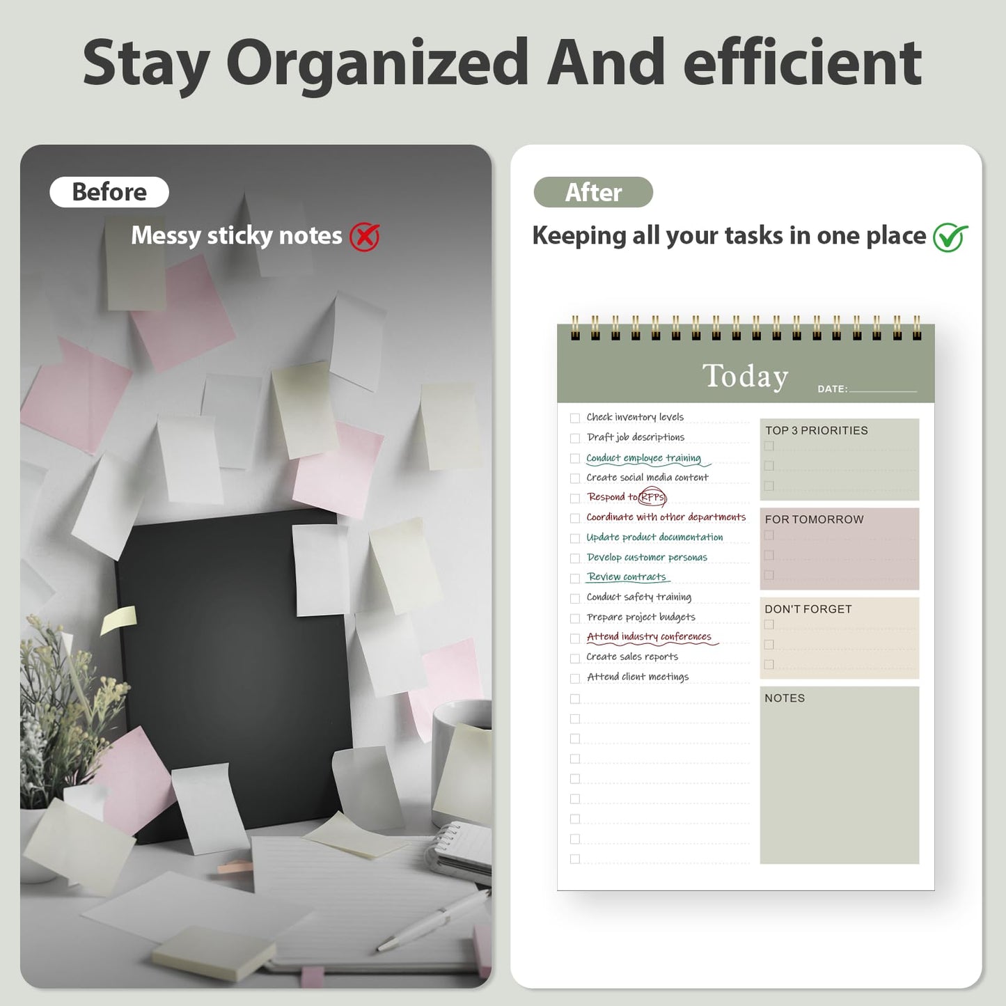 Weekly To Do List Notepad, Undated Planner with 52 Sheets (6.5''x8.9''), Desk Weekly Planner for Women & Man, Home School & Work