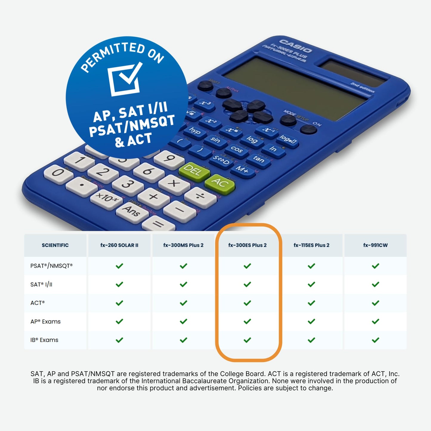 Casio fx-300ES Plus 2nd Edition - Standard Scientific Calculator | 262 Functions, Natural Textbook Display? | Ideal for Middle School, High School