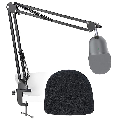 Seiren Mini Boom Arm Mic Stand with Pop Filter, Adjustable Suspension Boom Scissor Arm Stand with Pop Filter for Razer Seiren Mini USB Streaming