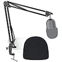 Seiren Mini Boom Arm Mic Stand with Pop Filter, Adjustable Suspension Boom Scissor Arm Stand with Pop Filter for Razer Seiren Mini USB Streaming