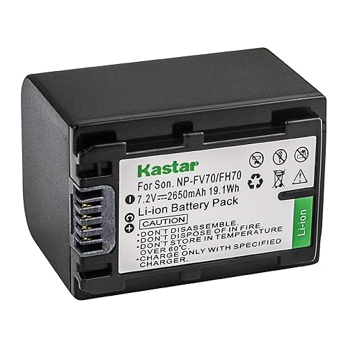 Kastar NPFH70 Battery (1-Pack) for Sony NP-FH100, FH60, FH70, NP-FH90, TRV and Sony DCR-DVD405 407E 408 410E 450 602E 610 650E DCR-HC96 DCR-SR85