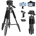 Fotopro 69'' Camera Tripod Lightweight Portable Travel Tripod for Camera and Phone with Detachable 3-Way Pan Head Phone Stand for Video Recording
