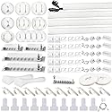 DRIVUU White Cable Management Organizer Kit 4 Cable Sleeve Split,47Cable Clips 12Cord Clips Holder,22 Cable Ties, 20 Adhesive Wall Cable Tie