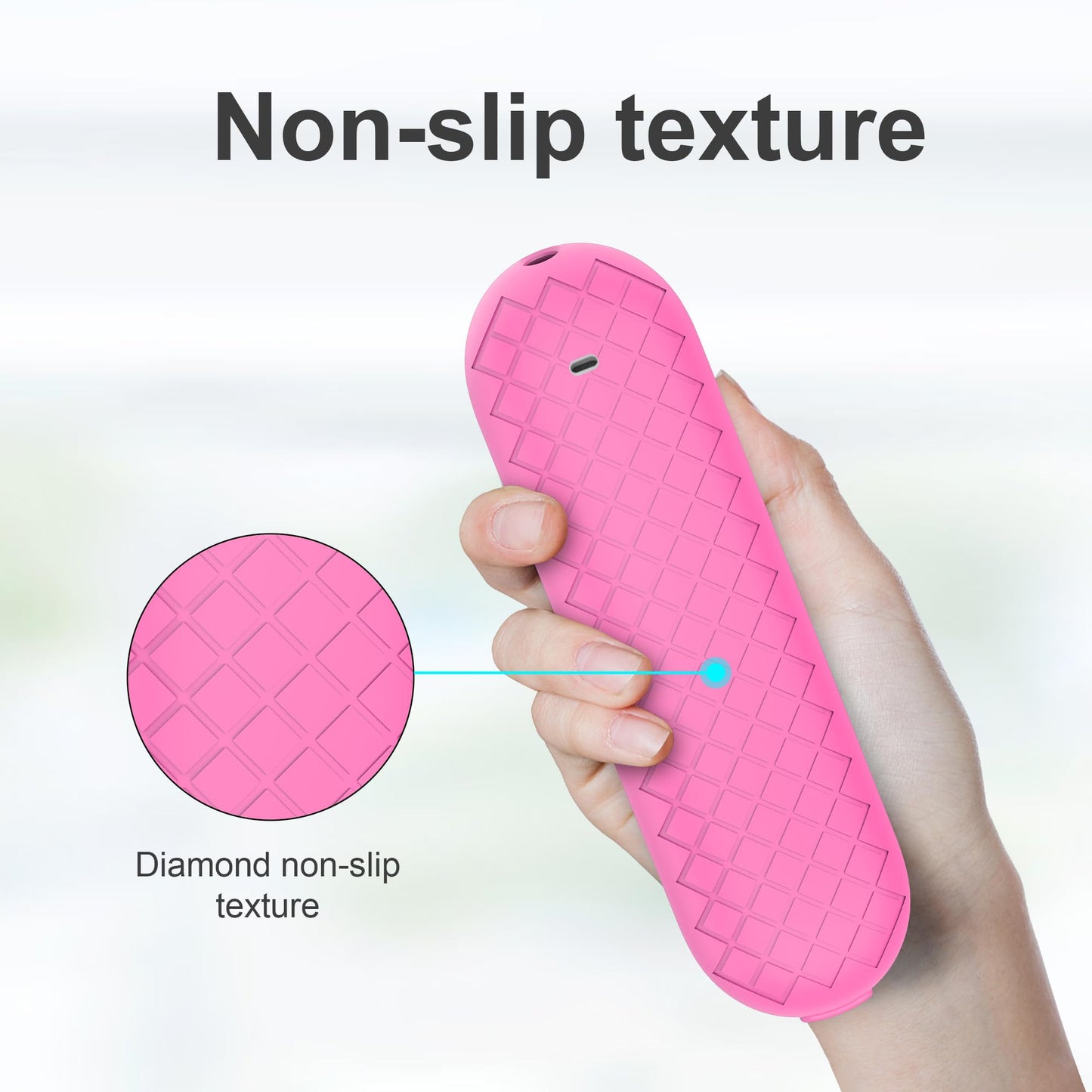 JCMOYUTY Glow Remote Cover Replacement for Google TV Streamer 4K Control, Silicone Case (Hot Pink)