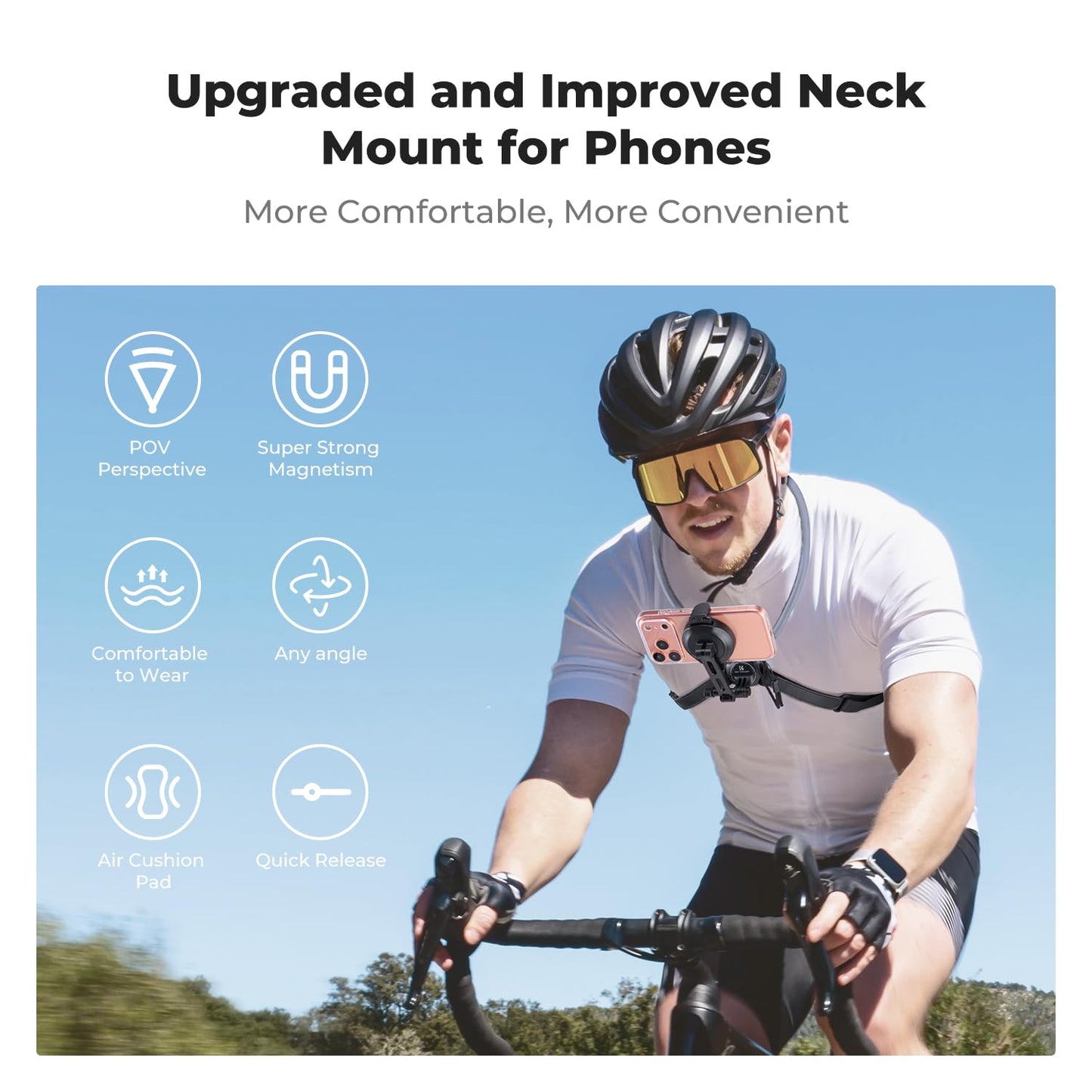 K&F CONCEPT 2-in-1 Magnetic & Clip-on Neck Phone Holder