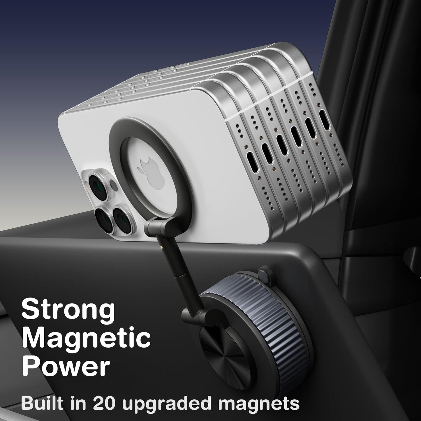 YIUS Magnetic Car Phone Holder for Magsafe [78+LBS Strongest Suction & 2400gf Magnetic] 360° Adjustable Phone Mount, Car Accessories for Tesla