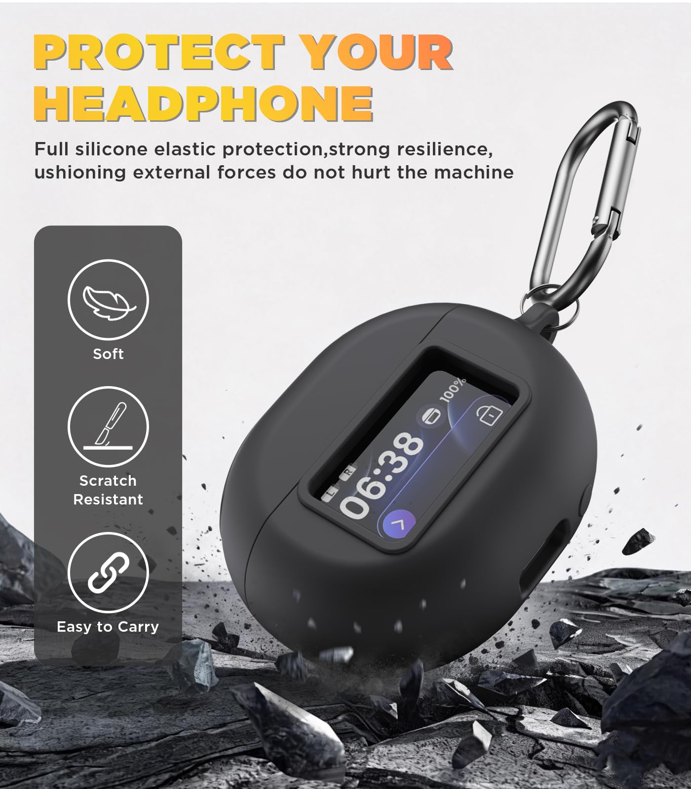 WADVCU for TOZ0 NC20 Pro/TOZ0 NC20 Case Cover with Cleaner Kit, Silicone Shockproof Protective Battery Display Visible Design Cover with TOZ0 NC20