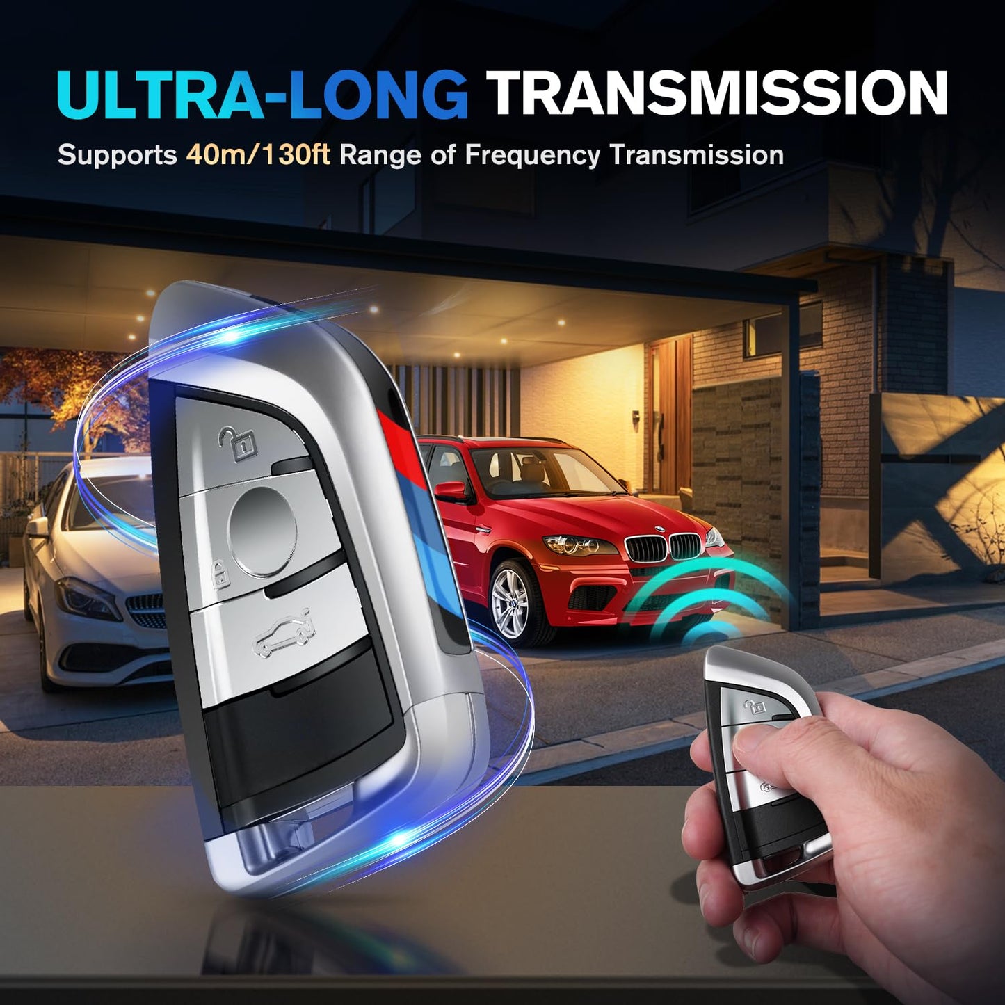 Autel Keyless Entry Remote Key Fob Replacement for BMW, 2026 MaxiIM IKEYBW003AL Programmable Blank Key, 3 Buttons OE-Quality, 130FT Remote, Dual-Band