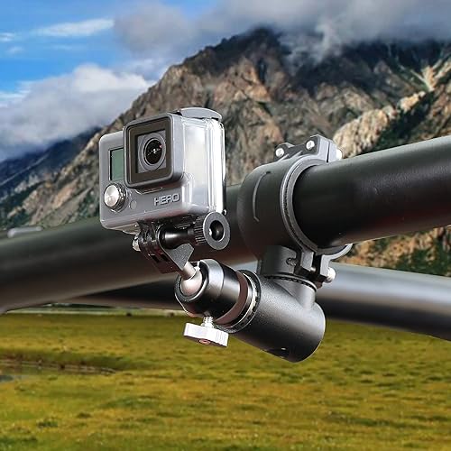 BESTAOO UTV ATV Camera Mount Compatible with GoPro for 1.75"-2" Roll Bar, Aluminum 360° Rotation Action Camera Holder for All GoPro Models, Such as