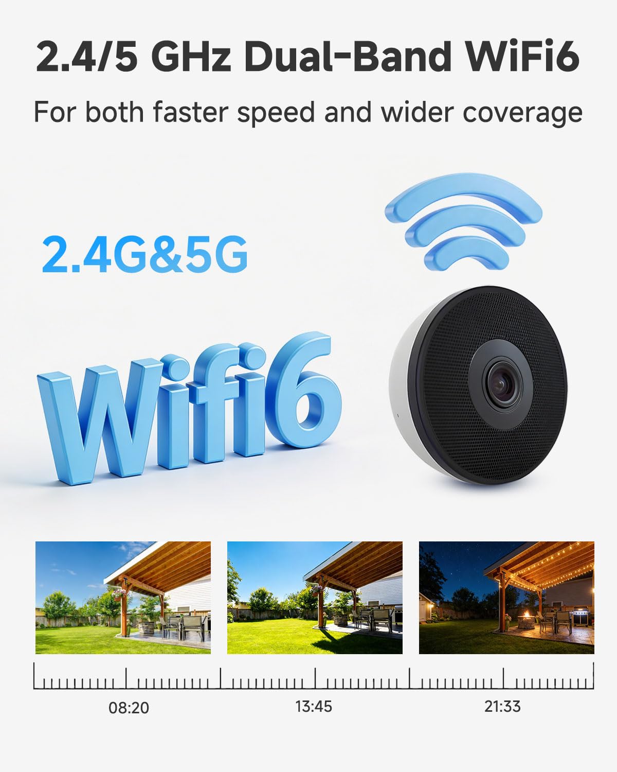 Noorio 2K 4MP Window Camera, 2.4GHz & 5GHz WiFi Indoor Cameras for Home Security with AI Person & Motion Detection, Blacklight Full Color Night