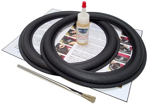 Springfield Speaker 10" Subwoofer Foam Surround - 2 Speaker Kit - Repair Kit - Compatible with JL Audio 10W0, 10W3, 10W3v2, 10W4, 10W6, 10W8, 1010