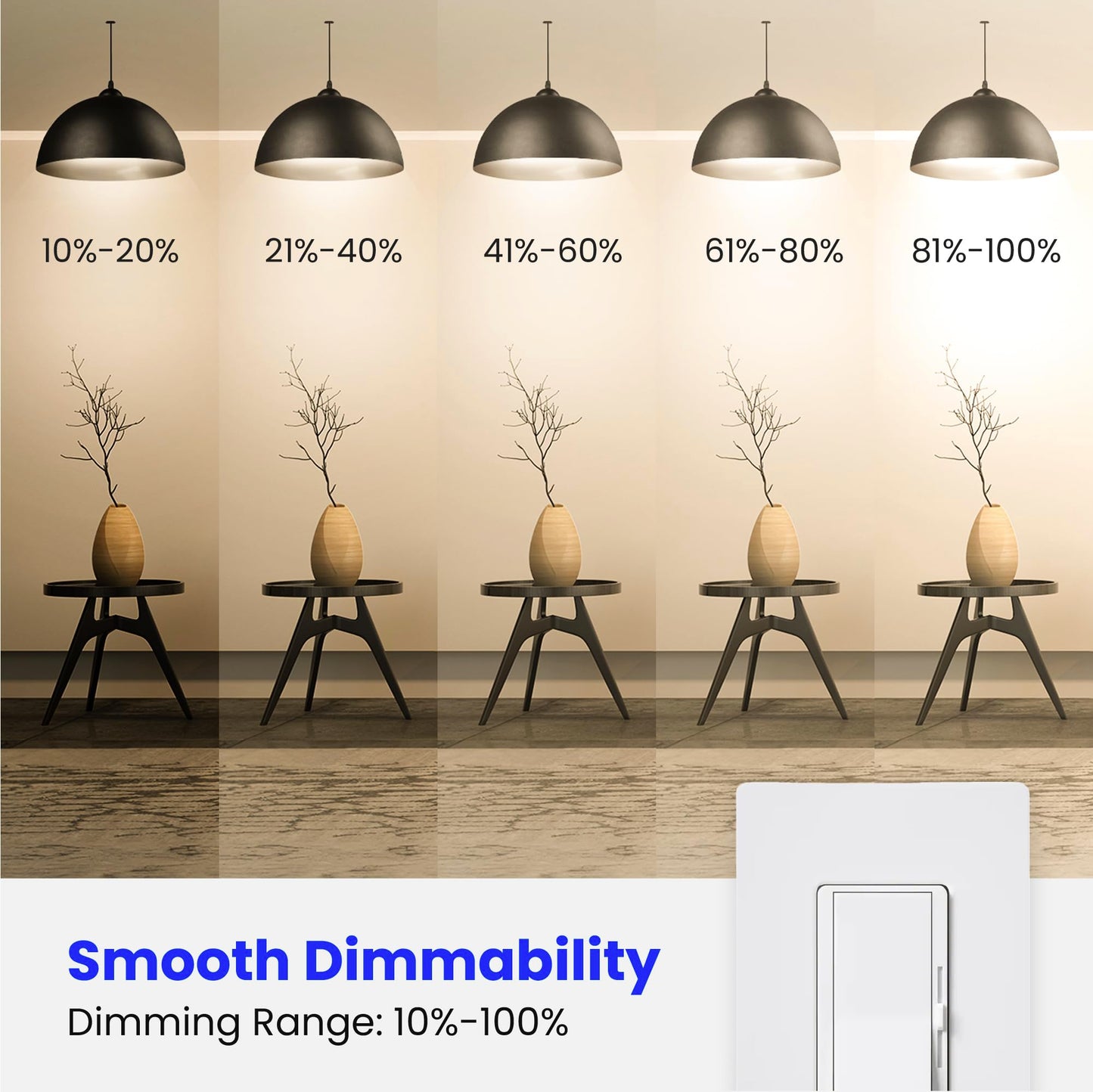 Feit Electric A19 Enhance LED Light Bulb, 40W Eq, Bright White, 4 Pack