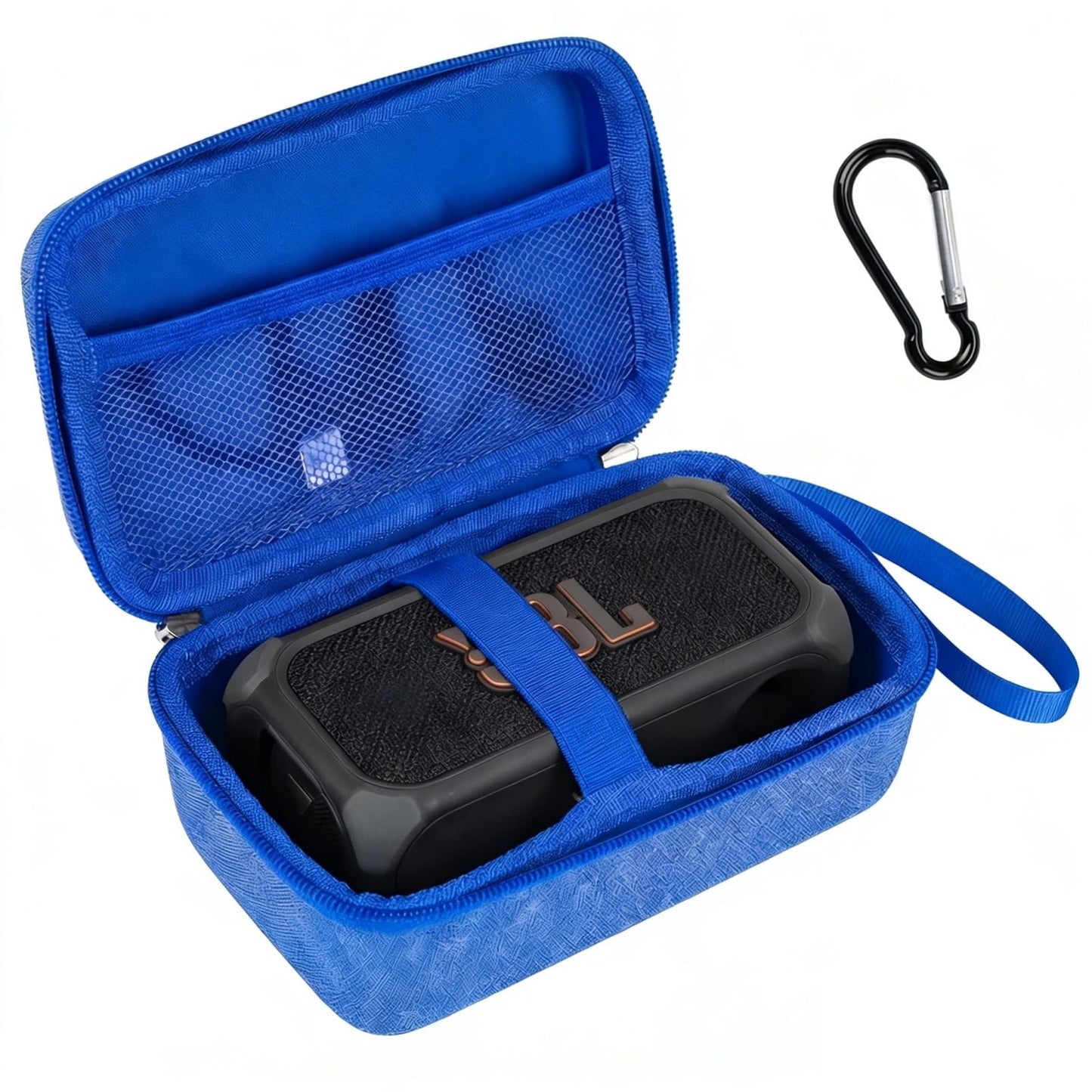 HarborCase Travel Case for JBL Bandbox Solo Portable Bluetooth Speaker, Hard EVA Protective Box with Wrist Strap & Carabiner (Only Case) (Blue)