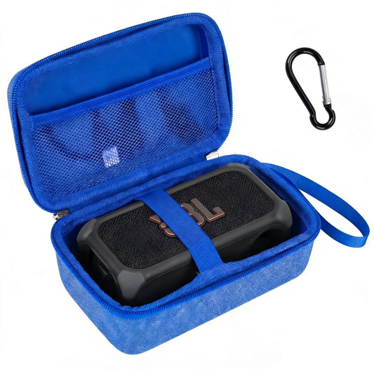 HarborCase Travel Case for JBL Bandbox Solo Portable Bluetooth Speaker, Hard EVA Protective Box with Wrist Strap & Carabiner (Only Case) (Blue)