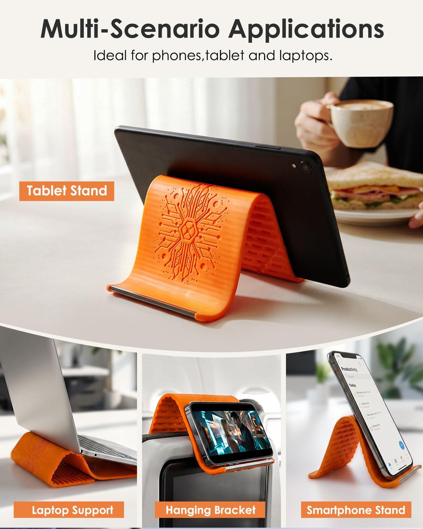 Starsurp Portable Foldable Silicone Aluminum Phone Holder, 2026 New Flexible Silicone Phone Holder, Folded into Any Shape, Universal Adjustable