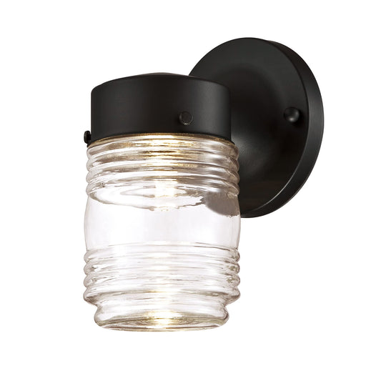 Design House 587246 Jelly Jar Indoor/Outdoor Integrated LED Wall Light, Black