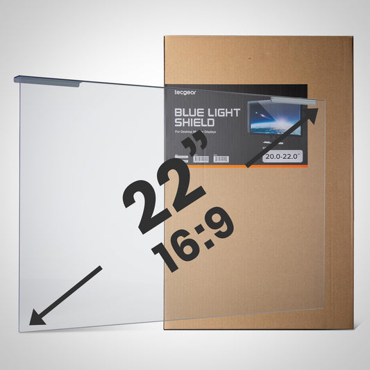 TECGEAR Blue Light Screen Protector 20-22 Inch | UV Protection Screen Filter for Computer Monitor | Blue Light Filter for Computer Monitor | Acrylic