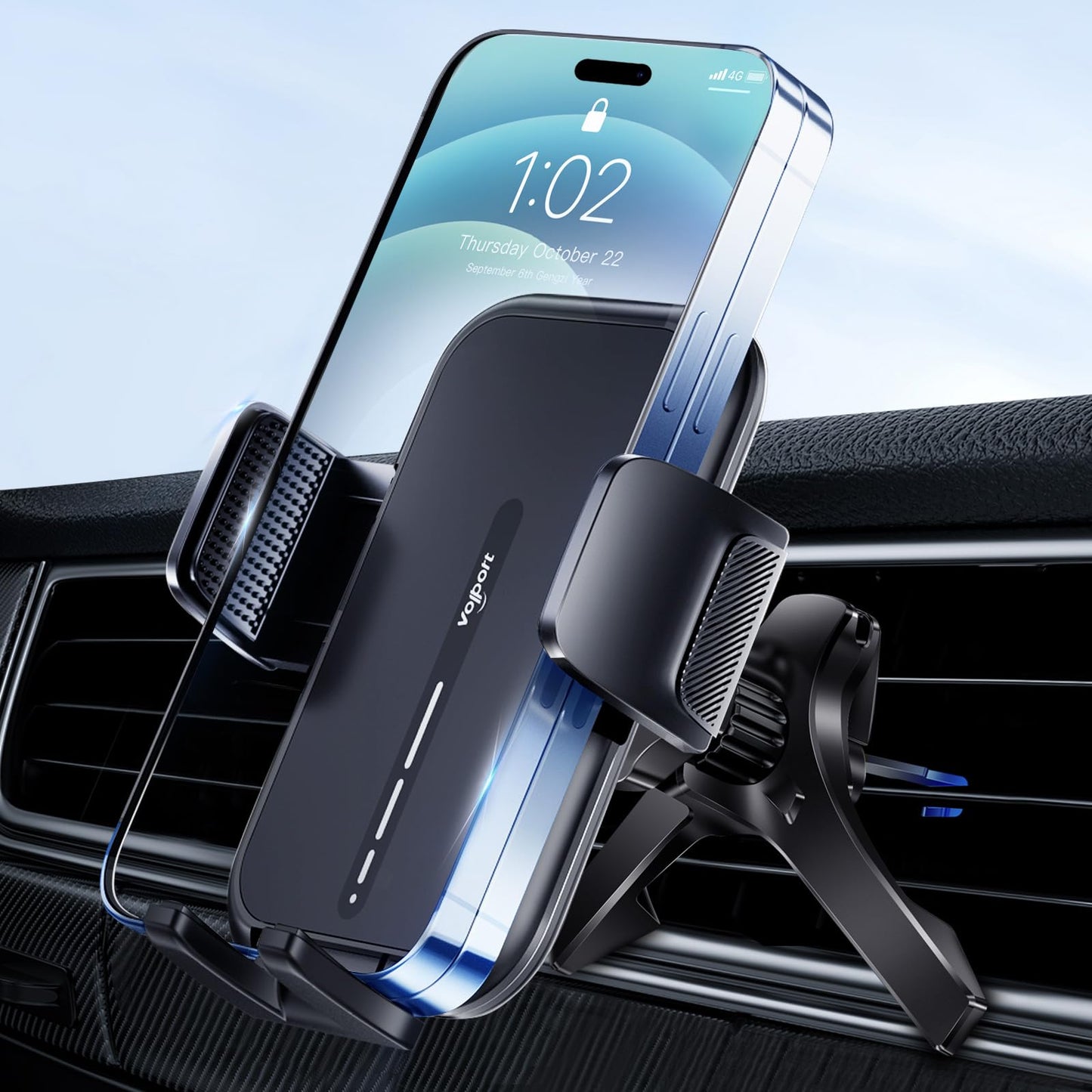 volport Vent Phone Mount for Car, Hands Free Air Vent Clip Cellphone Holder with Deep Wide Clamp, Universal Automobile Cradle Fit for Mercedes Benz