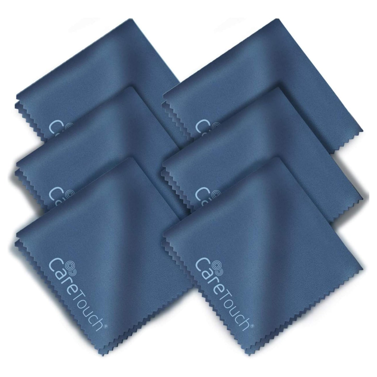 Care Touch Microfiber Cleaning Cloths, 6 Pack - Cleans Glasses, Lenses, Phones, Screens, Other Delicate Surfaces - Large Lint Free Microfiber Cloths