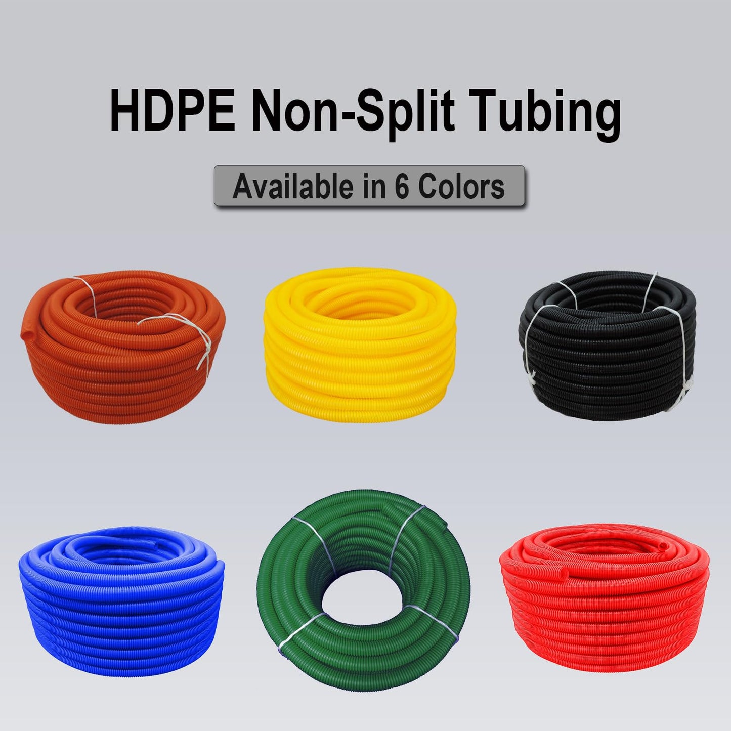 Flexible Polyethylene HDPE Non-Split Corrugated Wire Loom Tubing (Blue, 1-1/2" Dia. x 100 ft)