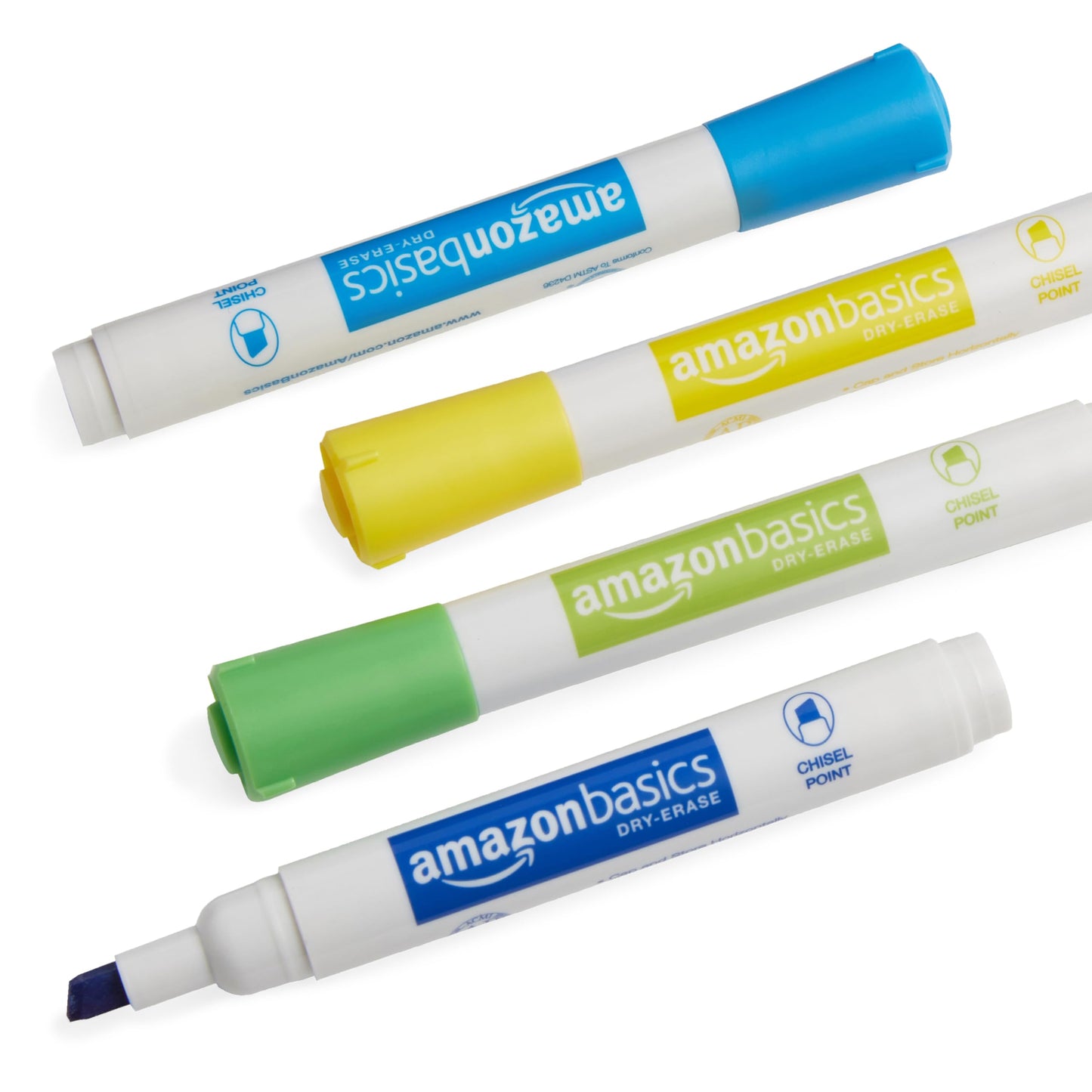 Amazon Basics Lowe-Odor Dry Erase Whiteboard Markers, Chisel Tip, Quick-Dry, Black, 12-Pack