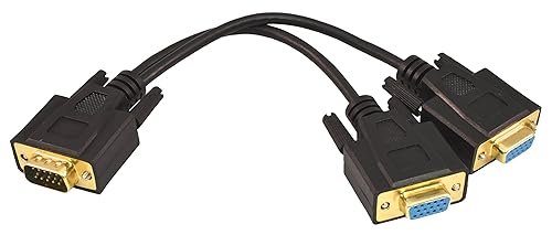PTC 0638544116804 VGA cable 0.3 m VGA (D-Sub) 2 x VGA (D-Sub) Black - VGA Cables (0.3 m, VGA (D-Sub), 2 x VGA (D-Sub), Gold, Black, Male/Female)