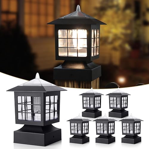 KMC KMC LIGHTING KS101X6AA Solar Post Cap Lights Outdoor for Yard Post Fence Waterproof 20 LUMENS Each 6 Pack