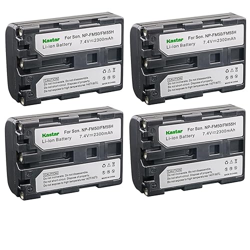 Kastar 4-Pack NP-FM50 / NP-FM55H Battery 7.4V 2300mAh Replacement for Sony DCR-PC104, DCR-PC105, DCR-PC110, DCR-PC115, DCR-PC120, DCR-PC330, DCR-TRV6