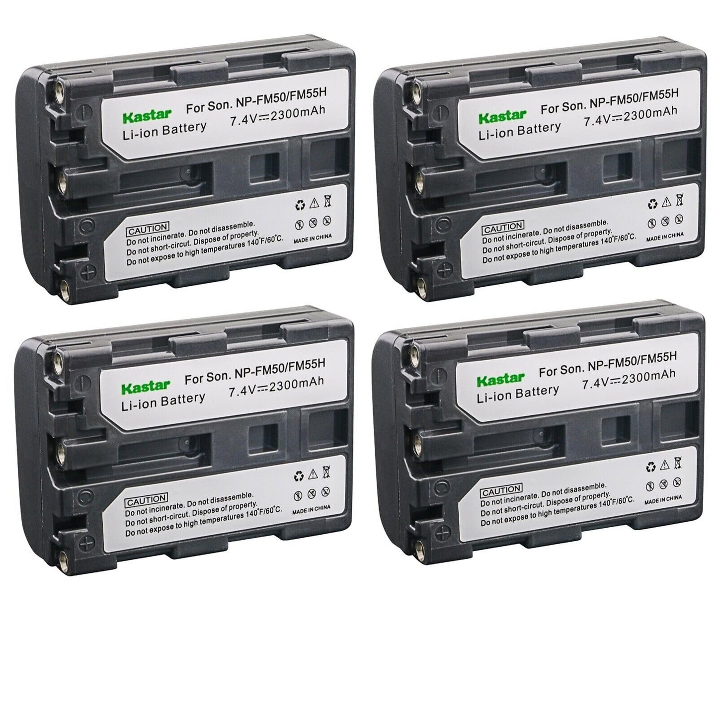 Kastar 4-Pack NP-FM50 / NP-FM55H Battery 7.4V 2300mAh Replacement for Sony CCD-TRV328, CCD-TRV338, CCD-TRV350, CCD-TRV408, CCD-TRV418, CCD-TRV428