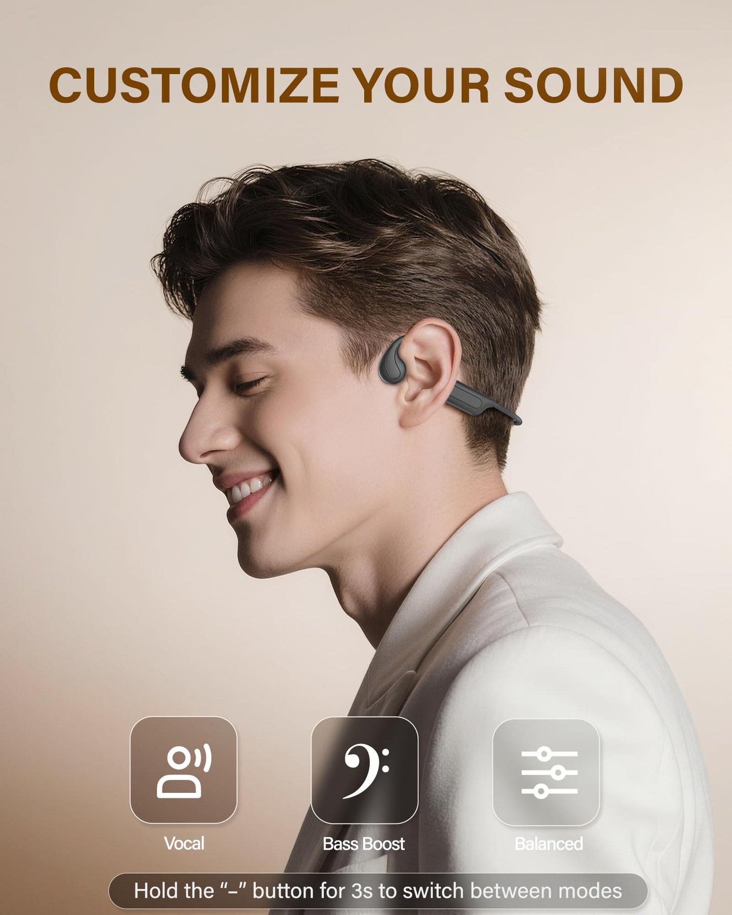 Gavhaio Bone Conduction Headphones Bluetooth 6.0, Open Ear Wireless Sports Headphones with Mic, Secure Fit for Running, Cycling & Gym