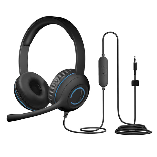 Cyber Acoustics AC-5002 3.5mm Stereo Headset with Durable TuffCord
