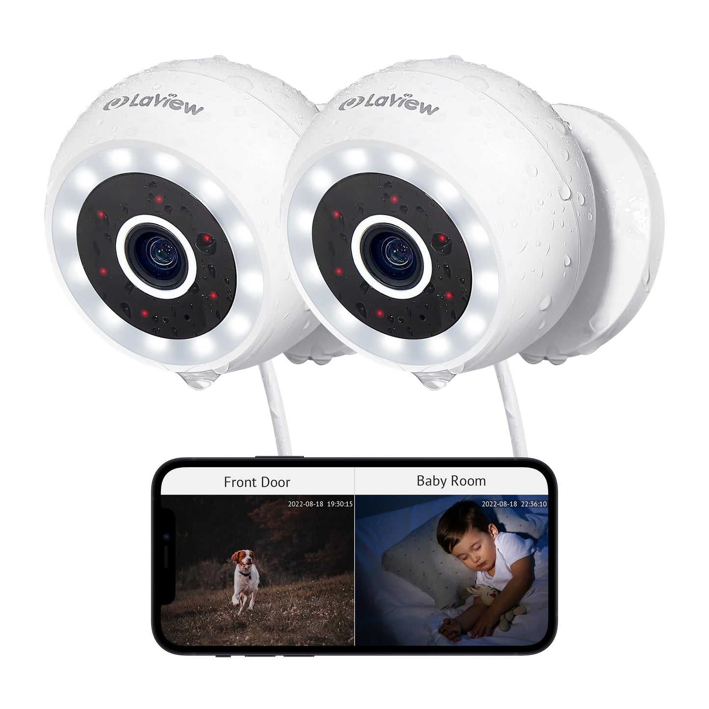 LaView 5MP 3K Security Cameras Outdoor Indoor Wired,IP65, Starlight Sensor & 100 Ft Night Vision,Motion/Person Detection,2-Way Audio/Spotlight,US