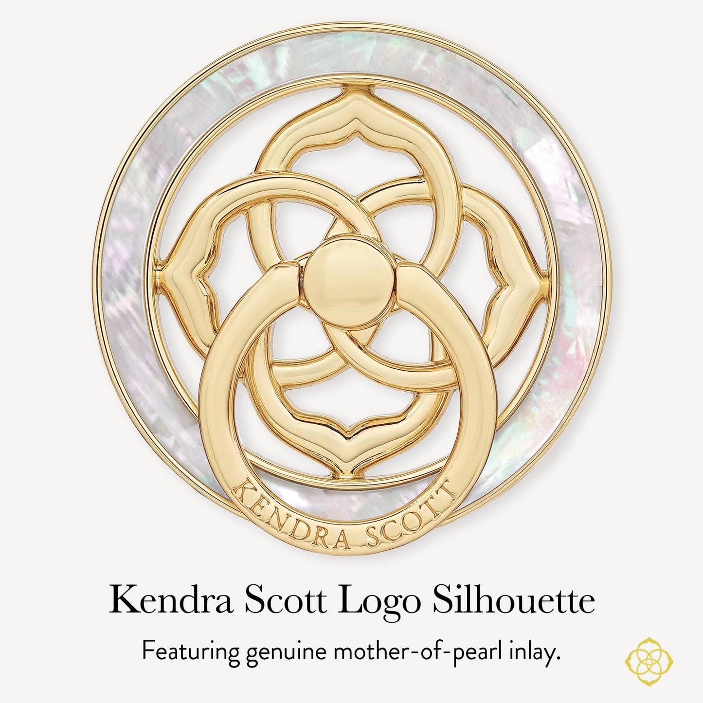 Kendra Scott Magnetic Phone Ring Grip with Stand - Removable and Collapsible - Mother of Pearl Medallion