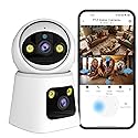 Kinnkall 4MP Dual Lens Indoor Security Camera, 360° Pan/Tilt Baby & Pet Monitor, 2.4G/5G WiFi, Motion Tracking, 24/7 Cloud/SD, 2-Way Audio, Works