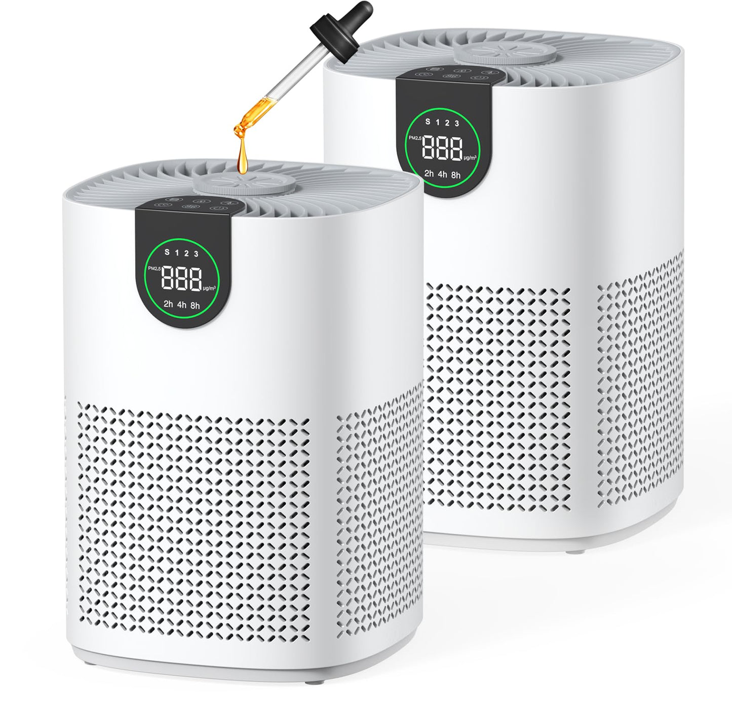 VEWIOR 2 Pack Air Purifiers with Washable Filter for Home Up to 1200ft²